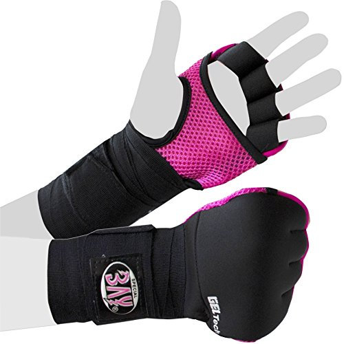 BAY Gel Wave Box-Bandagen, schwarz/pink, S/M