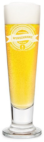 Leonardo Bierglas mit individueller Gravur - Bierkenner - Pilsglas 0,3 L