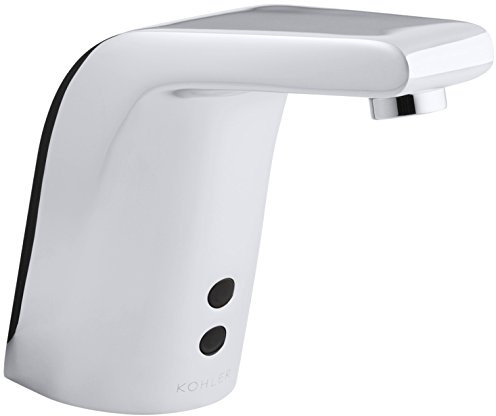 KOHLER 13461-CP Sculpted Single-Hole Touchless DC-Powered Bathroom Sink Faucet with Insight(TM) Technology, Temperature Mixer and 5-3/4 Spout, Polished Chrome