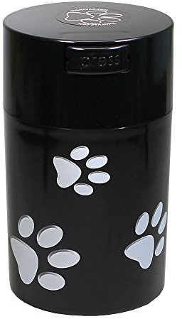 Tightpac America, Inc. pawvac 6 Once emballé sous Vide récipient Stockage Aliments pour Animaux ; Corps et Capuchon Noir/Blanc Motif Pattes