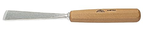 STUBAI Gerades Flacheisen Form 3 | 20 mm Klingenbreite | einseitig geschliffen | langes Heft 125 mm | Profi-Schnitzwerkzeug für feine Arbeiten und präzise Holzgestaltung