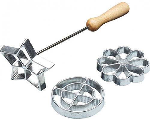 Home Made Rosetta Moldes Galletas Suecas, Juego de Hierro de 3 Formas