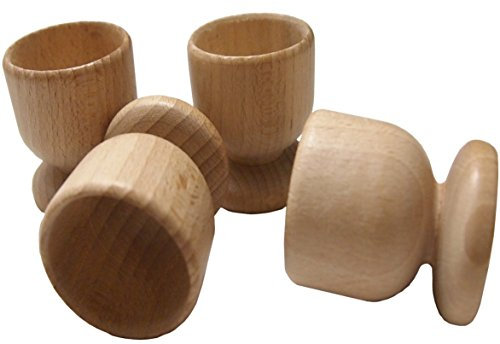 Portauova Legno Porta Uovo Cocque Decorazioni per la Casa Fai-da-te Arti e Mestieri Bambini Giocattolo Pasqua Porta Uovo Legno Faggio - Set 4 Porta Uova