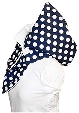 StoffAkzente Kapuzenschal - Softshell/blau-weiß gepunktet