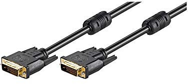 Goobay 93951 DVI D Verbindungskabel / Full HD 1080p Monitorkabel / Vergoldete Stecker DVI D Dual Link (24+1 Pin) / Bildschirmkabel Verlängerung / Schwarz / 15m