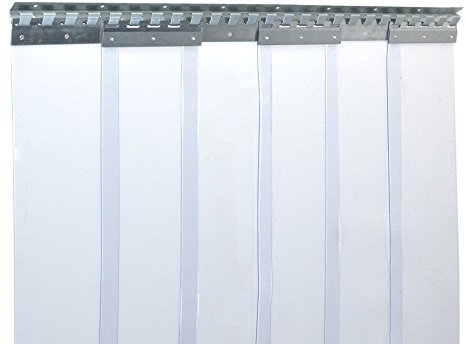 Zettl GmbH Tenda a strisce in PVC con lamelle 2x200mm Altezza 2,25m x Larghezza 0,90m, trasparente, preassemblato, zincato, tenda per stalla, industria, agricoltura, gastronomia