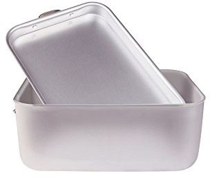 Pentole Agnelli ALMA177B80 Brasiera Rettangolare Spessore 3 Millimetri con Coperchio A Soute' Senza Griglia Interna, Diametro 80X50 Cm