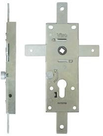 SERRATURA CORAZZABILE PER PORTE BASCULANTI 4 PUNTI DI CHIUSURA VIRO ARGENTO