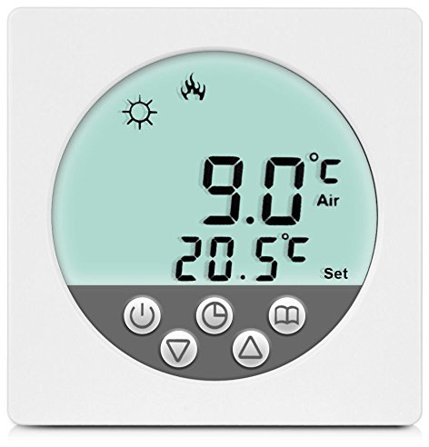 SM-PC®, Digital Thermostat Raumthermostat Fußbodenheizung Wandheizung LED weiß #a34