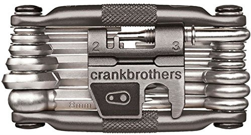 Crankbrothers Multi 19 Tool - Nickel/Bicycle Cycling Cycle Road Mountain Trail Folding Fold Emergency Survival Repair Kit Screwdriver Hex Wrench Multifunction Essential