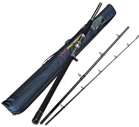 Tragbare Salzwasser Offshore schwere 3-teilige Reise Graphit Baitcasting Angelruten Casting Boot Jiggen Trolling konventionelle Ruten mit Rutentasche (6'/7'/8')