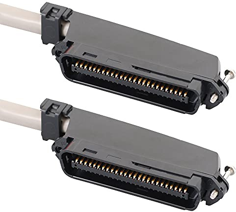 ICC Male to Male 25 Pair Telco Cable 25ft - Cat3 24AWG, 100% Solid Pure Copper, Gray Riser CMR Cable with 90 Degree 50 Pin Telco Connector for Voice and Low Data PBX Applications, 25 Feet