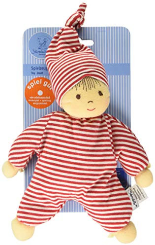 Sterntaler 3015034 Spielpuppe Heiko, Integrierte Rassel, Alter: Für Babys ab der Geburt, 23 cm, Rot/Weiß | 1er Pack