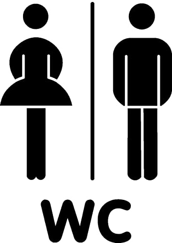 Samunshi® WC Tür Schild Türaufkleber Wandtattoo 21 x 30cm schwarz