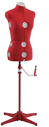 SINGER Schneiderpuppe Kunststoff/Stoff Schaumstoff weiß/rot 42,5 x 22,5 x 35 cm