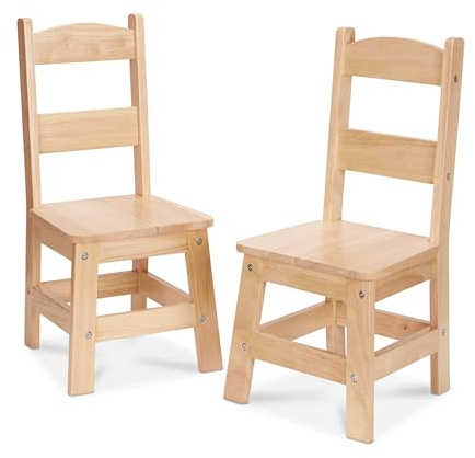 Melissa & Doug Wooden Chairs, Set of 2 - Blonde Furniture for Playroom