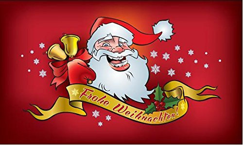 U24 Fahne Flagge Frohe Weihnachten Weihnachtsmann rot Weihnachtsfahne 90 x 150 cm