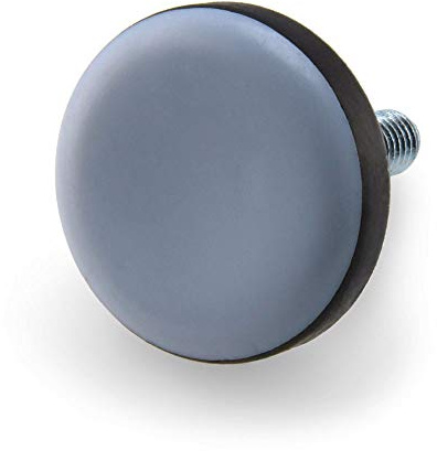 GLEITGUT 8 x Teflongleiter mit Gewinde M6 Gleitfläche 28 mm PTFE Möbelgleiter Stuhlgleiter Möbelfuß Stellschrauben Blau Grau