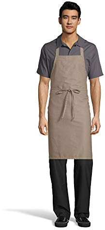 Uncommon Threads mens Restaurant Bib Apron, Khaki, One Size US