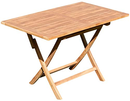 ASS ECHT Teak Holz Teaktisch Klapptisch Holztisch Gartentisch Garten Tisch in verschiedenen Größen zum Klappen von Größe:120x70cm