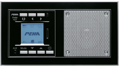 Honeywell Home PEHA MP3 Unterputz-Radio AudioPoint im Nova-Design ohne Funksender, Rahmen Piano schwarz