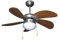 Zephir, Ventilatore da Soffitto, Ventilatore con Luce, Diametro 76cm, 5 pale in legno, 3 Velocità, Funzione Reversibilità, Comando a Cordicella, Colore Marrone