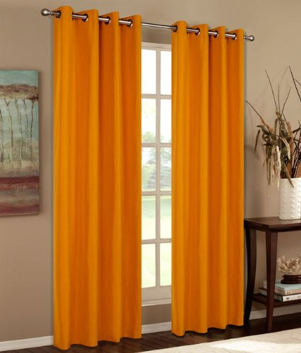 Mikrofaser Vorhang blickdichte Matte unifarbene Gardine, Orange Ösen, 175x140 Schal. Material aus Microsatin-Gewebe., 204000
