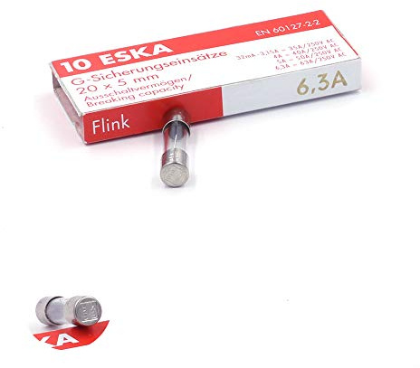 Sicherung, schnellschließend (F) Glas 6.3A / 250VAC 5x20mm, 10 Stück