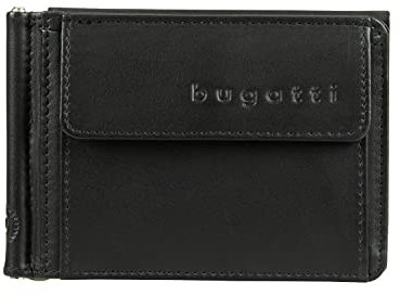bugatti Primo Herren Geldbörse aus Leder mit Clip – in edler Geschenkbox - Schwarz