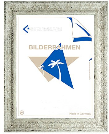 Barockrahmen weiß fein verziert 843 AVO, Wechselrahmen, 60x80 cm