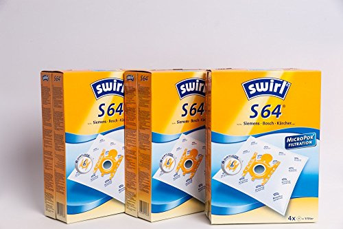 3 x Swirl Papierbeutel S 64 / S 66 MP Staubsaugerbeutel passend für Micropor