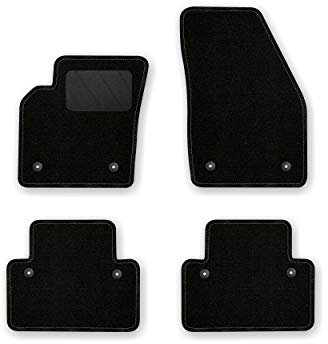 Bär-AfC Auto Fußmatten Classic passend für Volvo C30 M 2006-2012, Autoteppiche Nadelvlies Schwarz, Rand Kettelung Schwarz, Textiler Trittschutz, Set 4-teilig, VO04470n