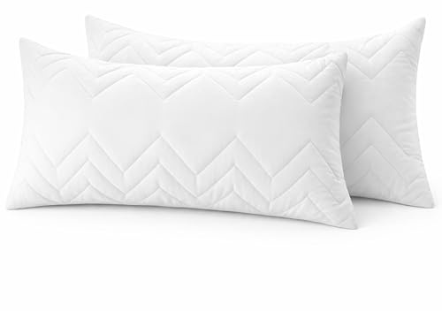 sei Design Kopfkissen 2-er Set 40x80 cm Schlafkissen gesteppt mit Reißverschluss Kissen-Set Seitenschläferkissen Ökotex waschbar bis 95 Grad Made in Europa