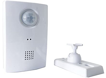 Heidemann Funk-Durchgangsmelder HX (mit Wandhalterung, reiweiß, für den Innenbereich, Erfassungsweite 4 m, Erfassungswinkel 360°, 8 Melodien einstellbar, Funkklingel) 70374