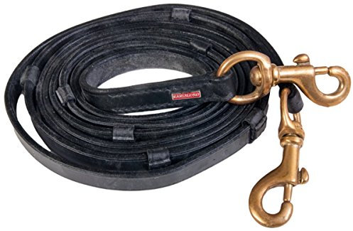 Karlslund Leder-Zügel, Schwarz, messing