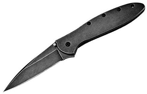 Kershaw Leek Pocket Knife, Blackwash, 3 Inch Drop Point Blade