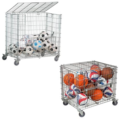 Sport-Thieme Transportwagen Jumbo | zusammenklappbar | In 2 Größen erhältlich: Für ca. 30 BZW. 50 Bälle der Größe 5 | Gewicht: 14 & 27 kg | Markenqualität