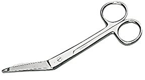 1x Verbandschere, Schere, nach Lister, Pflasterschere, kniegebogen, 14 cm
