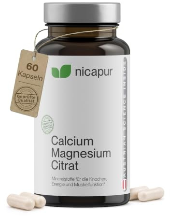 NICApur Calcium Magnesium Citrat Kapseln, 60 St. Kapseln