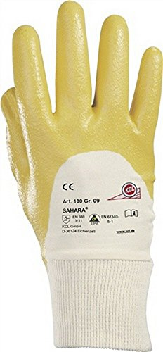 Handschuhe Sahara 100 Gr.10 gelb Nitril L.250mm KCL mit Strickbund, 10 Paar