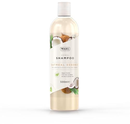 WAHL Oatmeal Essence hundschampo - 500ml, 15:1-koncentrat, naturlig formel, veganskt, känslig hud och päls