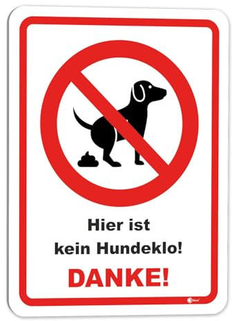 iSecur Schild Hier ist kein Hundeklo! 30 x 40 cm - hin423 | Digitaldruck-Schild mit UV-Schutzlaminat, Hunde koten verboten, witterungsbeständig