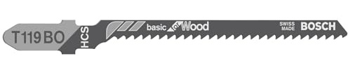 Bosch 3x Stichsägeblatt T 119 BO | für Weichholz, Sperrholz, Länge 83 mm, Professional Zubehör Stichsäge