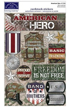 Karen Foster 11556 Design Acid and Lignin Free Scrapbooking Sticker Sheet, American Hero