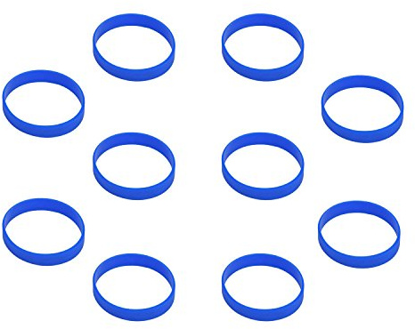 Hoerev en blanco de silicona pulseras, pulseras de silicona, 10pcs,Azul,Circunferencia de 160mm XXXS