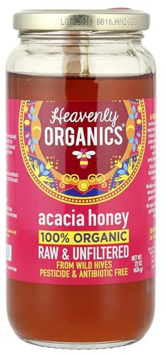 Heavenly Organics – 100% Organic Raw Of Honey of Acadia – 22 Oz.