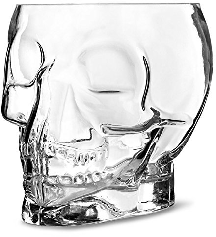 bar@drinkstuff Tiki Skull Cocktail Bowl 60oz / 1.7ltr - Case of 8 - Novelty Skull Shaped Cocktail Glass, Ideal for Hawaiian Parties