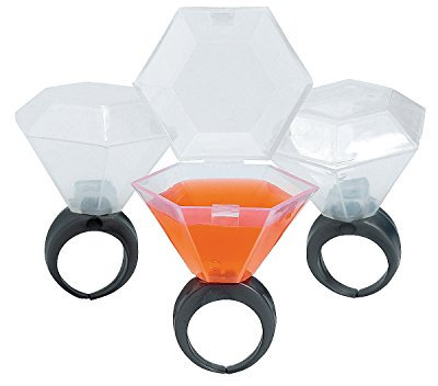Fun Express Plastic Wedding Ring Shot Glass, Blue