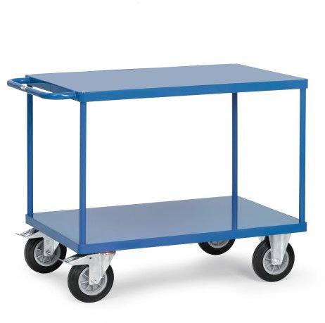 Fetra Transportgeräte mtpid401b F 501 Wagen mit Tablett, 2 Etagen, Regal 270 mm, 900 mm, 1000 mm x 600 mm Plattform, 600 kg Belastung, 200 mm Rollen Durchmesser