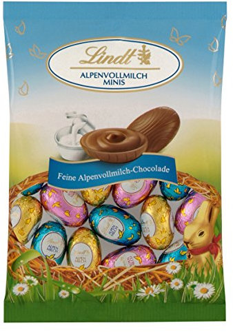 Lindt Schokolade Alpenvollmilch Mini Eier | 3 x 100 g | Ca. 36 Mini Eier aus Alpenvollmilch-Schokolade | Oster Schokolade | Schokoladengeschenk | Ostereier | Schokoeier